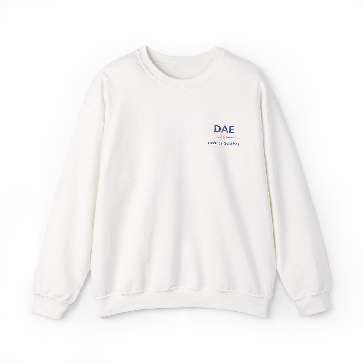DAE Minimal Logo Crewneck Sweatshirt — White Casual Pullover