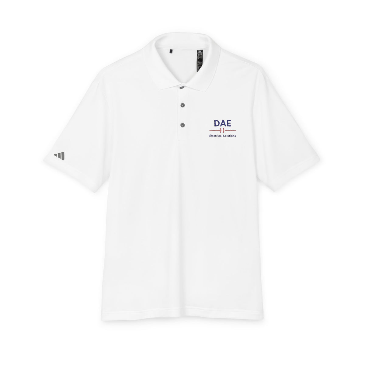 DAE Logo Performance Polo Shirt — Clean White Corporate Golf/Workwear